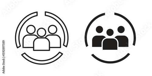 Demographics icon. concept solid and line style in black. EPS 10