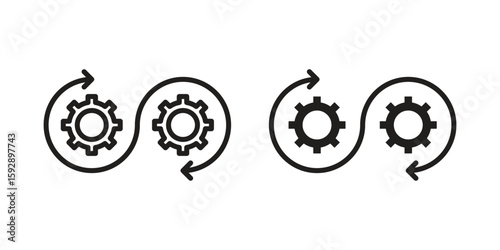Devops icon. concept solid and line style in black. EPS 10