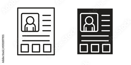 Criminal record icon. concept solid and line style in black. EPS 10