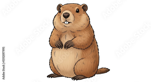 Isolated Woodchuck