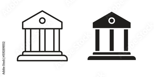 Courthouse icon. concept solid and line style in black. EPS 10