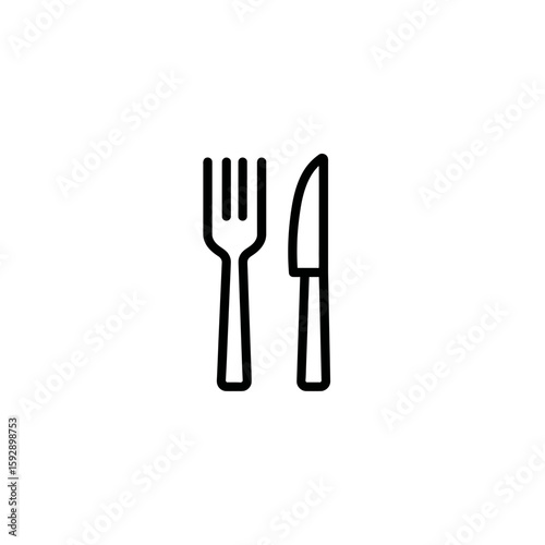 Silverware outlines align symmetrically against white background for eating
