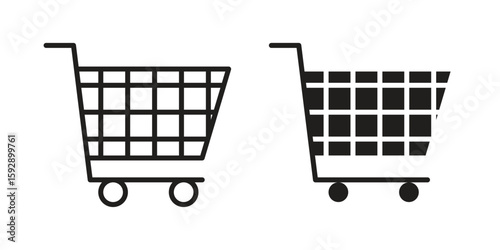 Cart icon. concept solid and line style in black. EPS 10