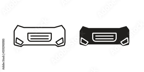 Car bumper icon. concept solid and line style in black. EPS 10