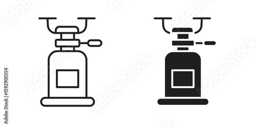 Camping gas icon. concept solid and line style in black. EPS 10