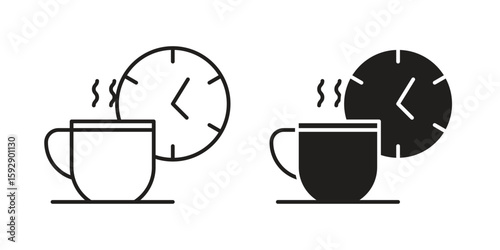 Break icon. concept solid and line style in black. EPS 10