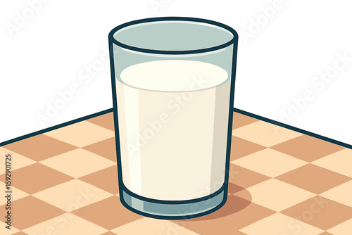 Vector illustration of a realistic glass of milk isolated on a transparent background