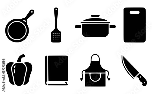 Kitchen Utensils And Ingredients Collection cooking food