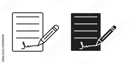 Agreement icon. concept solid and line style in black. EPS 10