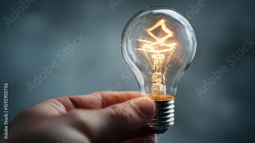 Hand holding lightbulb of innovation,innovation and bright idea symbol, lightbulb in hand business concept, spark of creativity stock image, new idea breakthrough visual, innovation in business meta