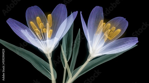 X-ray image of crocus flowers