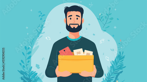 Community Charity Donation Box Vector Illustration