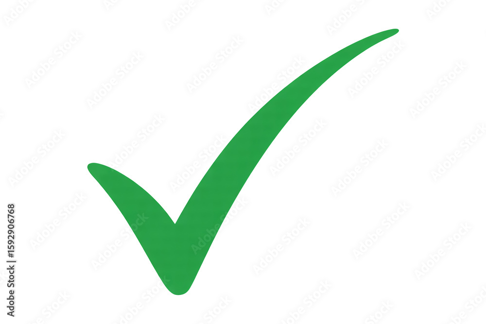 A vibrant green check mark stands out against a transparent background, symbolizing approval, success, and the completion of a task A vibrant green check mark stands out against a transparent background, symbolizing approval, success, and the completion of a task