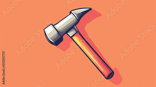 Construction Hammer Tool Icon Vector Illustration