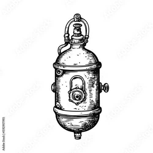 Diving Air Tank Sketch Symbol Illustration
