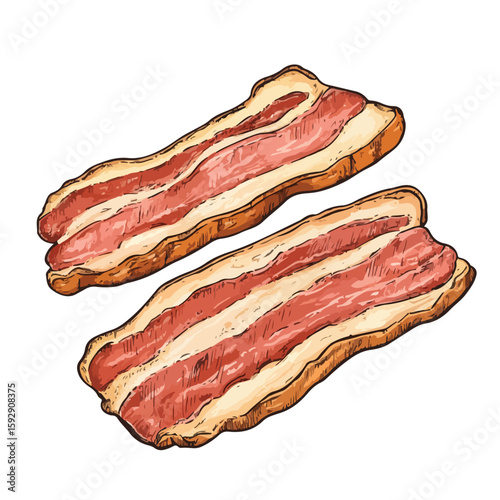 Hand Drawn Bacon Sketch Symbol