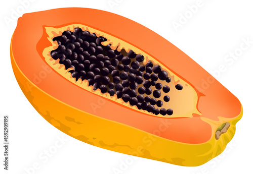 Halved Papaya