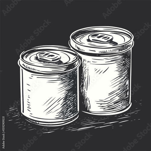 Hand-Drawn Canned Food Sketch Symbol