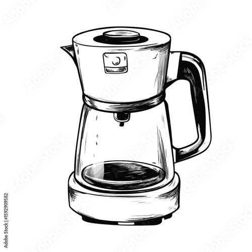 Coffee Maker Sketch Symbol on White