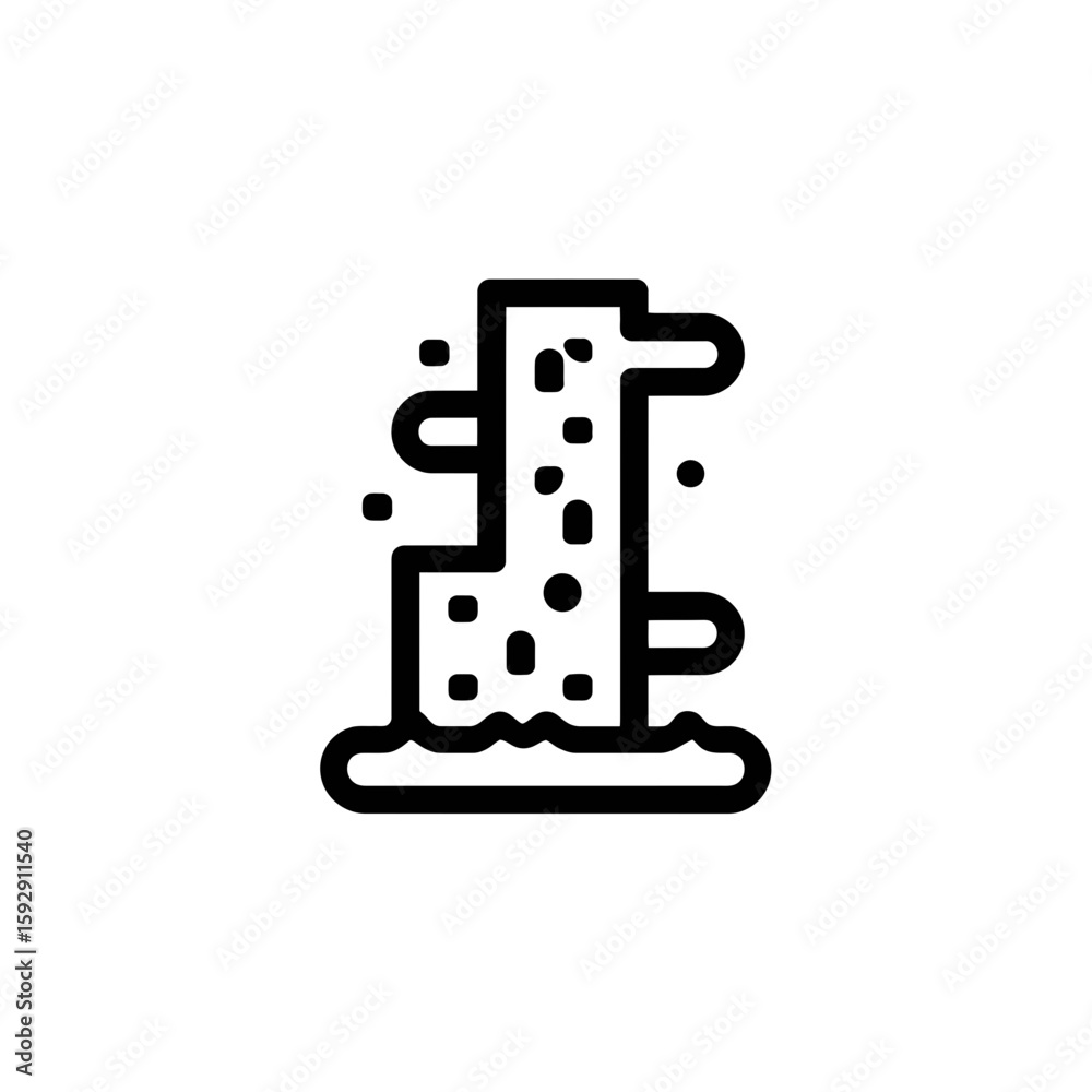 Stylized cactus icon grows digitally in isolated white background plants graphic design detail Stylized cactus icon grows digitally in isolated white background plants graphic design detail