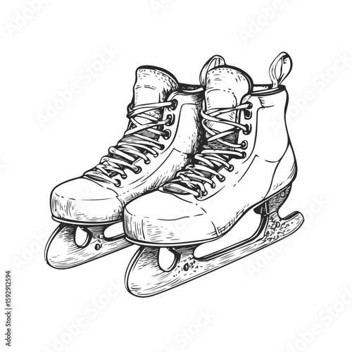 Hand-drawn Skates Sketch Symbol