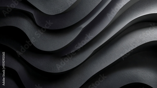 Abstract Black and Grey Wavy Line Pattern Background with Subtle Gradient Texture and Modern Minimalist Design