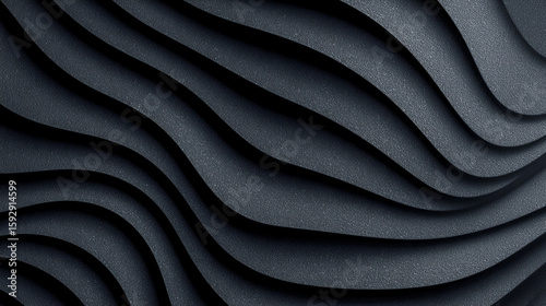 Abstract Black and Grey Wavy Line Pattern Background with Subtle Gradient Texture and Modern Minimalist Design