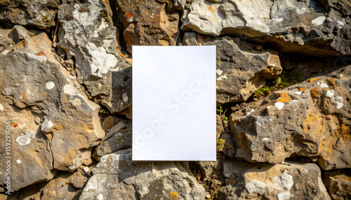 paper partially tucked into a deep cracked