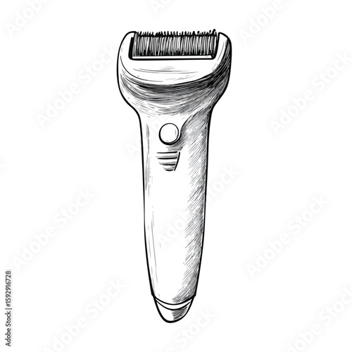 Epilator removing hairs hand-drawn sketch
