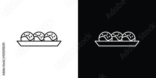 Bild auf Leinwand Takoyaki icon. pictogram. flat vector sign. Vector Eps 10