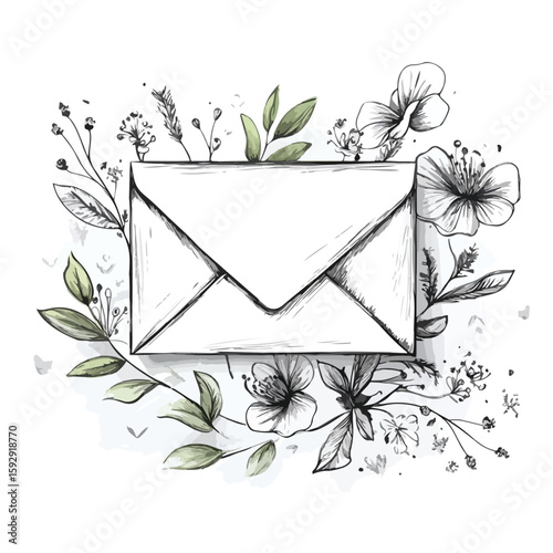 Hand-drawn Wedding Invitation Envelope Sketch