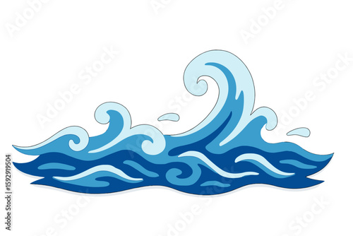 Vector illustration of flowing particles in a wave pattern, featuring blue and green hues isolated on a black background, symbolizing AI technology, science, and music concepts