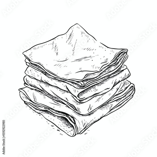 Hand Drawn Sketch Wet Wipes White Background