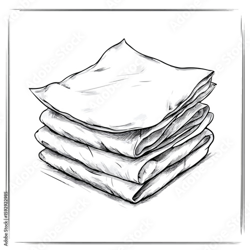 Hand-drawn Sketch Wet Wipes White Background