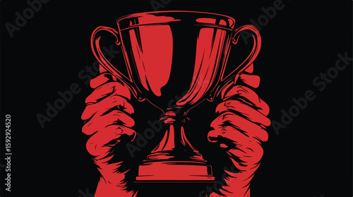 Victory Achievement Trophy Cup Illustration