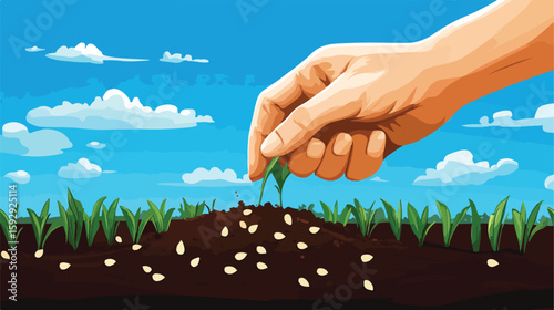 Precision Seed Sowing Illustration