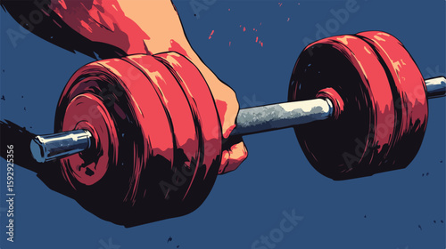 Fitness dumbbell exercise hand vector illustration