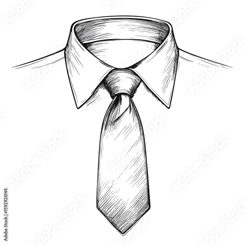 Classic Collar and Tie Sketch