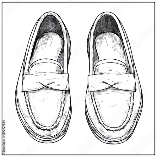 Hand-drawn Women's Loafers Sketch