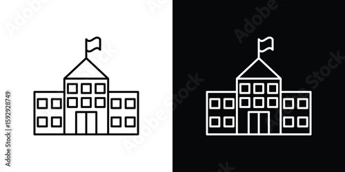 Tableau sur toile City hall icon. pictogram. flat vector sign. Vector Eps 10