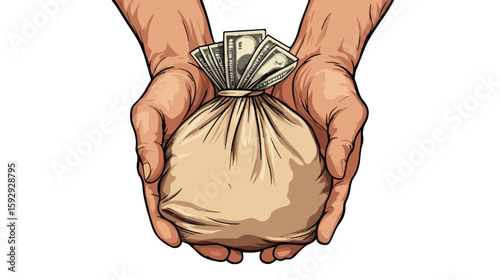 Money bag icon for financial concepts