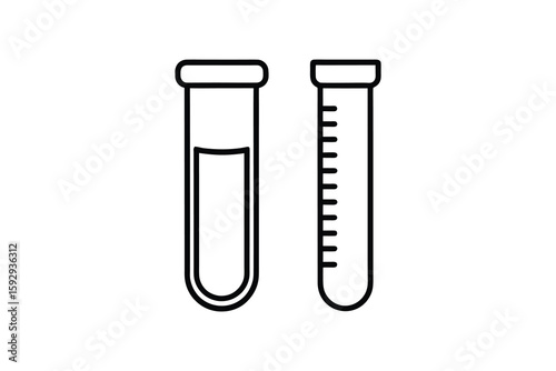 Two Test Tubes Science Lab Experiment Silhouette