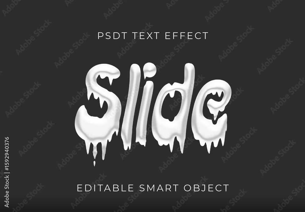 Gray and White Drip Liquid Font Bubble Melting Text Effect Stock ...