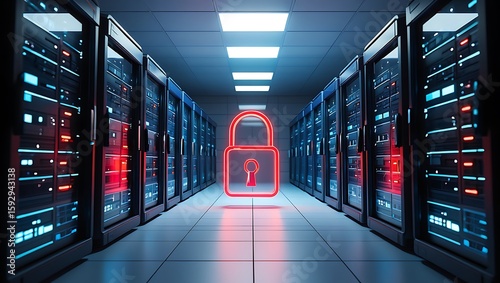 Secure Data Center Infrastructure with Advanced Digital Lock Technology for Cybersecurity Protection