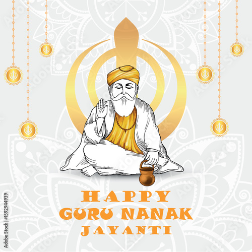 Vector Illustration guru Nanak Jayanti festival celebration background