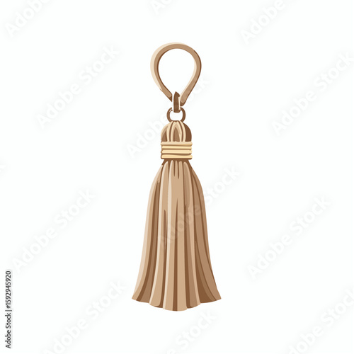 Curtain tieback – Rope-style tieback holding curtain neatly to the side.
