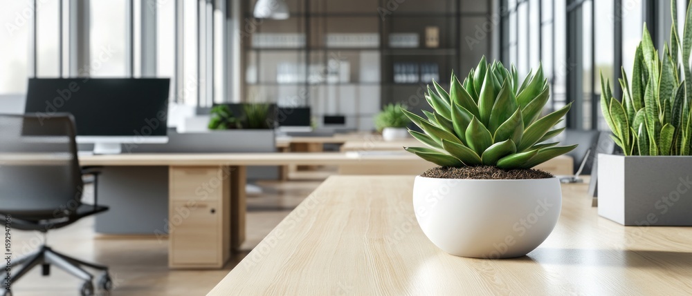 Fototapeta premium Modern office space with plants
