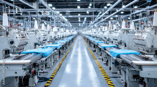 Línea de producción automatizada en fábrica textil moderna