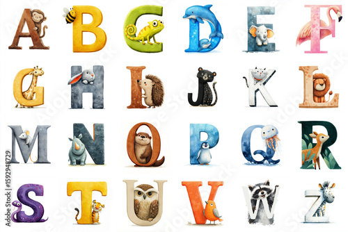 Kinderalphabet mit Tieren – Niedliche Buchstaben A bis Z mit Tierfiguren