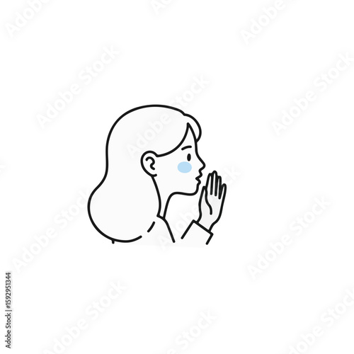 An illustration of a woman whispering secret.